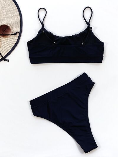 Adjustable Strap Ruched Two-Piece Swim Set