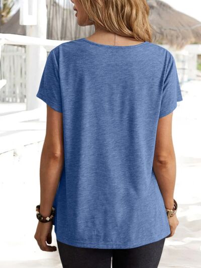 Cowl Neck Short Sleeve T-Shirt