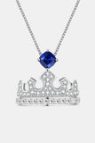 Zircon Lab-Grown Sapphire Crown Shape Pendant Necklace