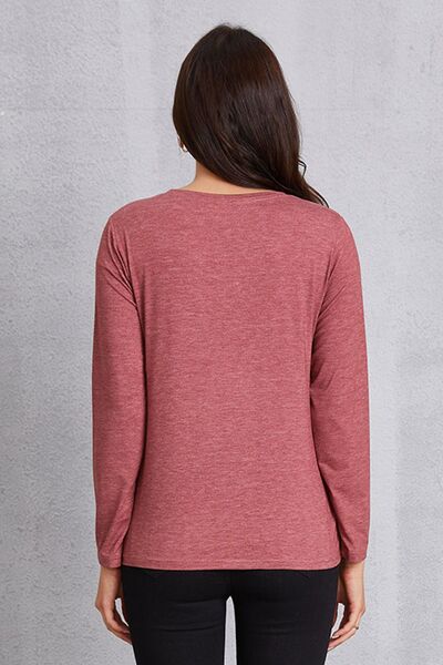 Graphic Round Neck Long Sleeve T-Shirt