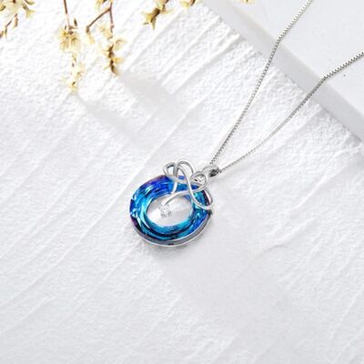 925 Sterling Silver Natural Crystal Pendant Necklace