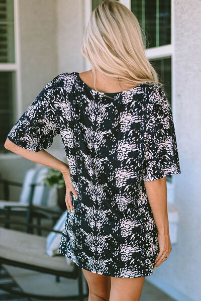 Printed Round Neck Short Sleeve T-Shirt