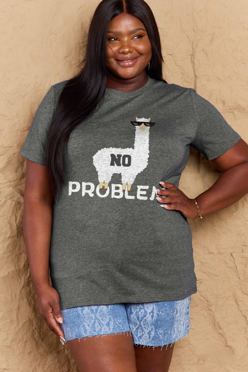 Simply Love Full Size NO PROBLEM Graphic Cotton Tee