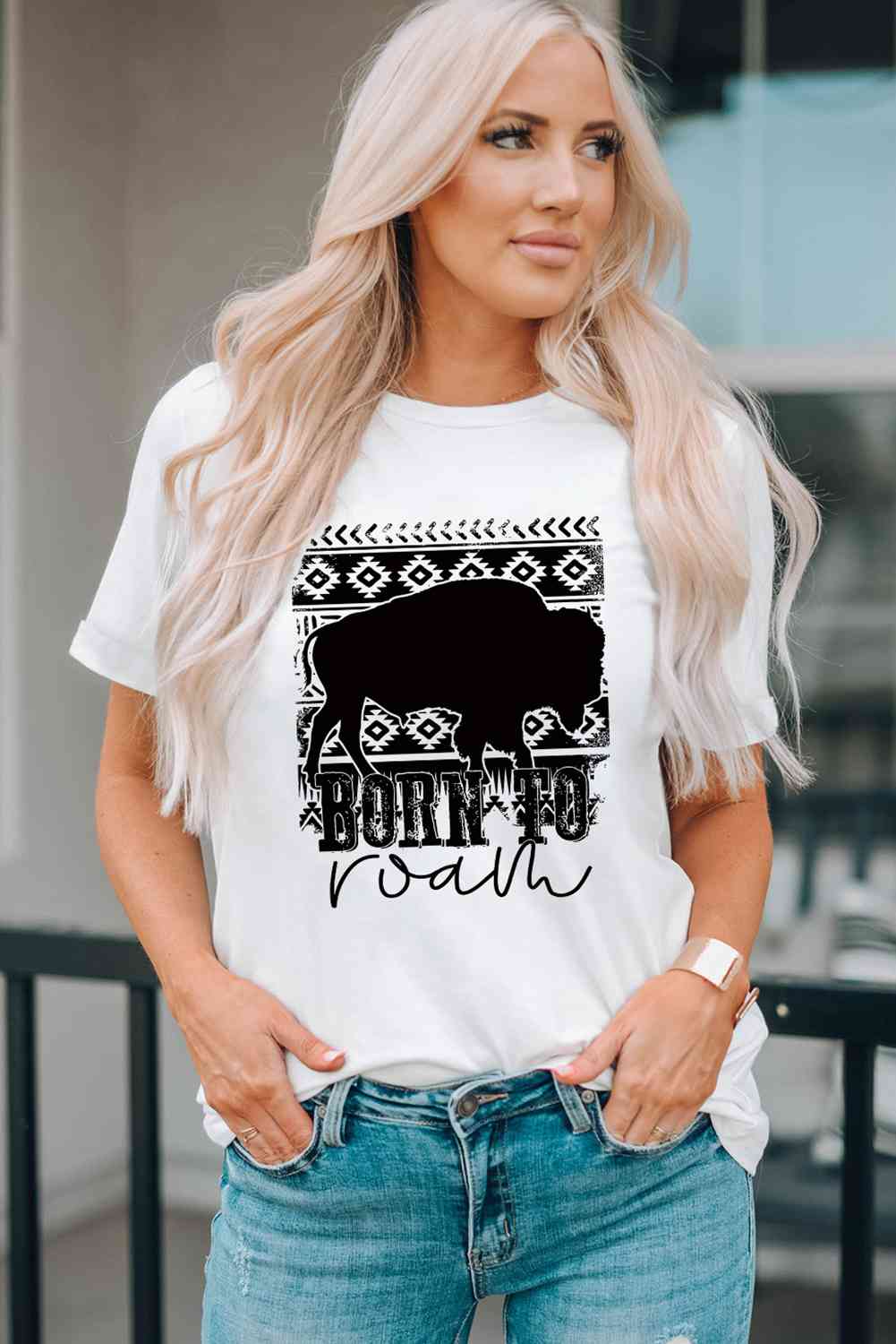 Graphic Round Neck Short Sleeve T-Shirt