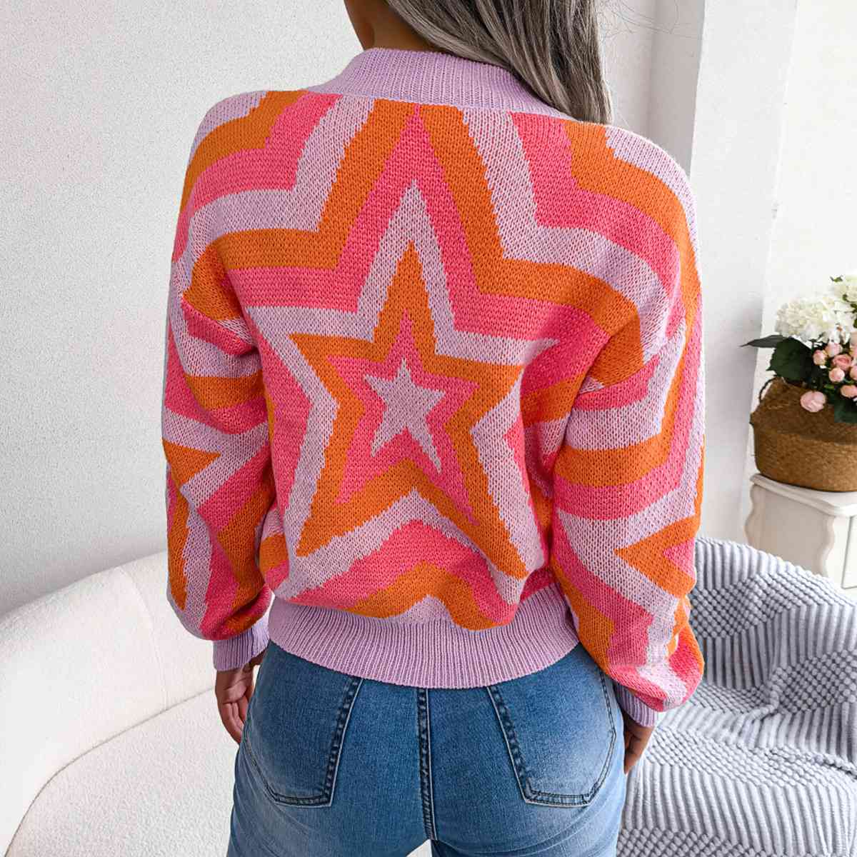 Star Round Neck Sweater