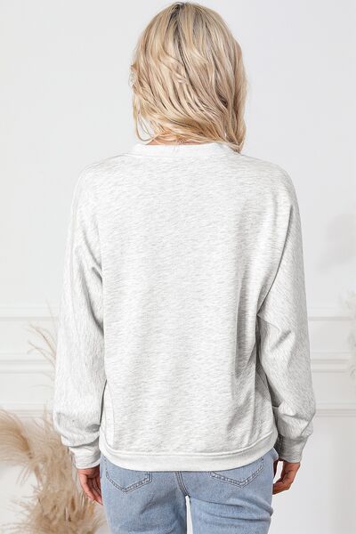 Surplice Pocketed Long Sleeve Sweatshirt