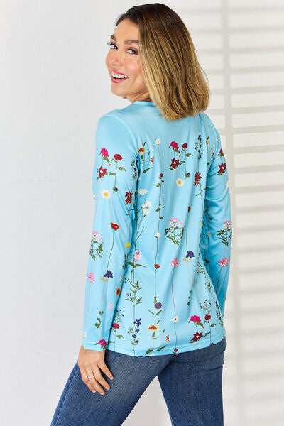 Crisscross Printed Long Sleeve T-Shirt