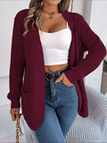 Open Front Long Sleeve Cardigan with Pockets