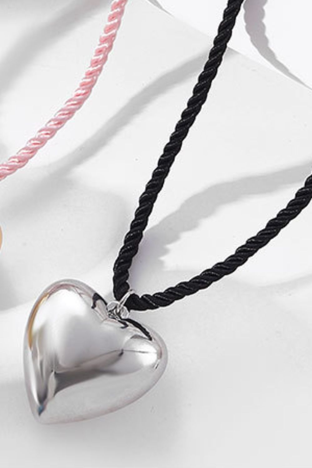 Heart Pendant Rope Necklace