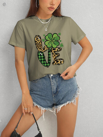 LOVE Round Neck Short Sleeve T-Shirt