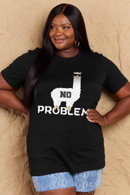 Simply Love Full Size NO PROBLEM Graphic Cotton Tee