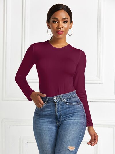 Round Neck Long Sleeve Bodysuit