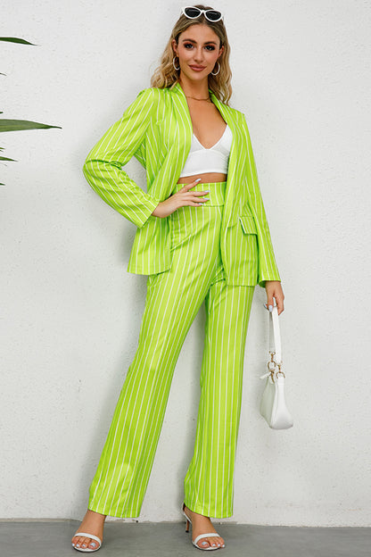 Striped Long Sleeve Top and Pants Set