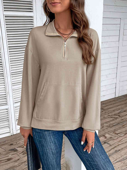 Half Zip Sweatshirt with Pocket