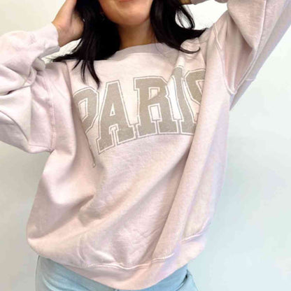 Letter Graphic Round Neck Drop Shoulder Sweatshirt