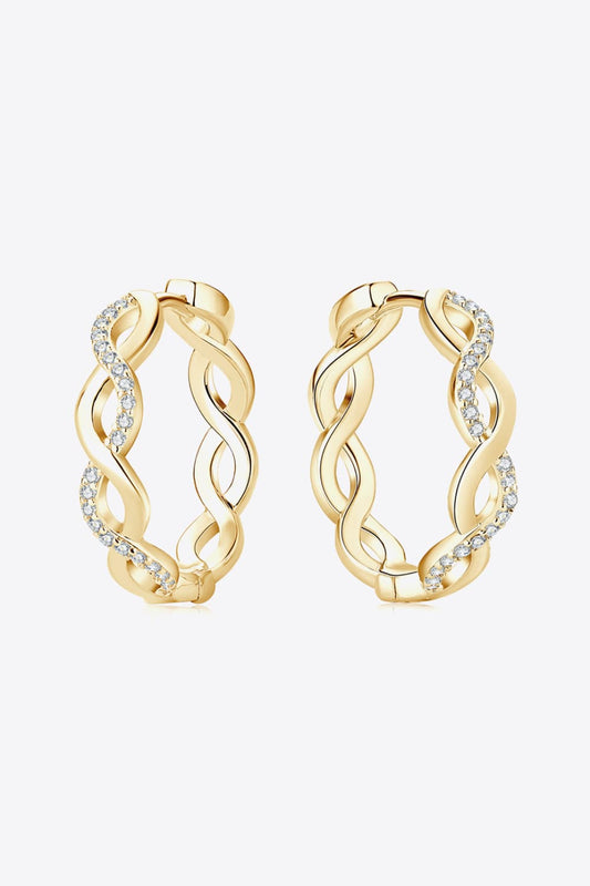 Moissanite Crisscross Hoop Earrings