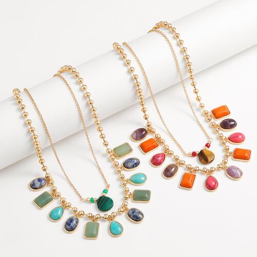 Geometric Alloy Double-Layered Necklace