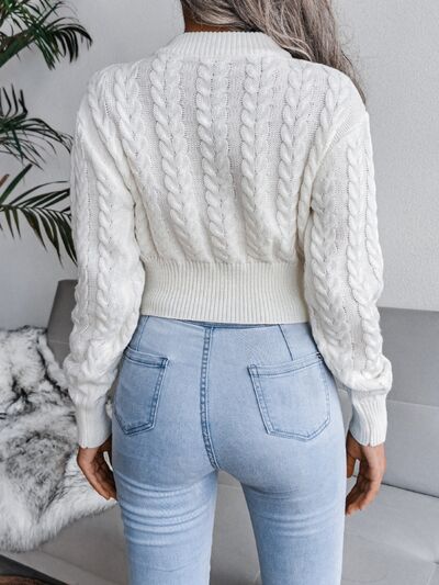 Cable-Knit Round Neck Sweater