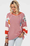 Exposed Seam Wide Sleeve Printed Top