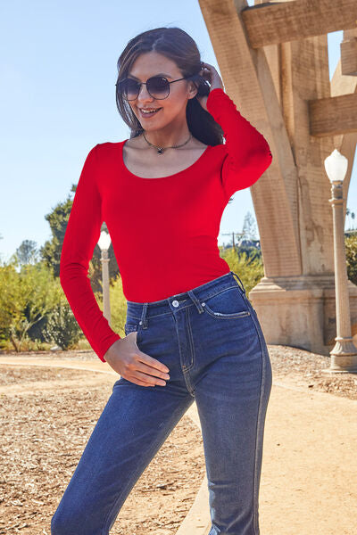 Basic Bae Full Size Round Neck Long Sleeve Bodysuit