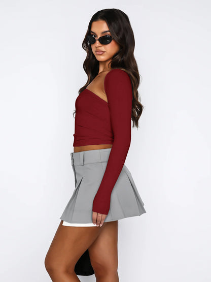 Cutout Raglan Sleeve Bolero and Tube Top