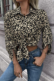 Leopard Roll-Tap Sleeve Shirt