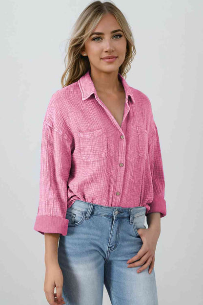 Textured Button Down Shirt