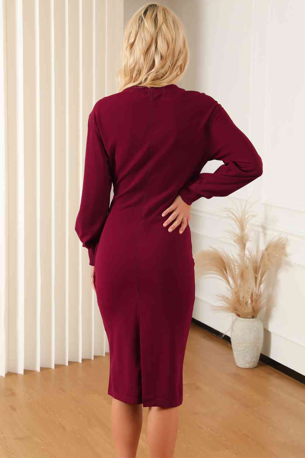 Round Neck Long Sleeve Dress