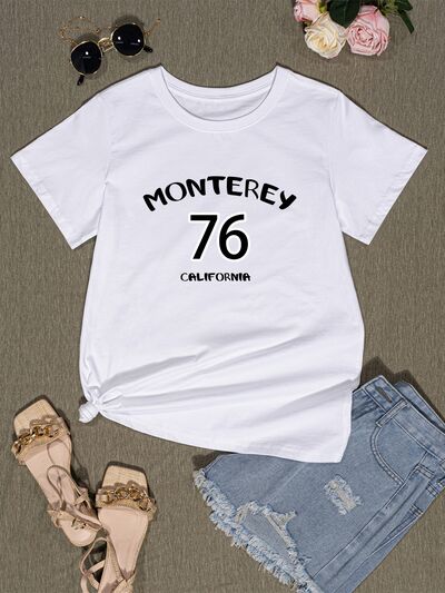 Letter Graphic Round Neck T-Shirt