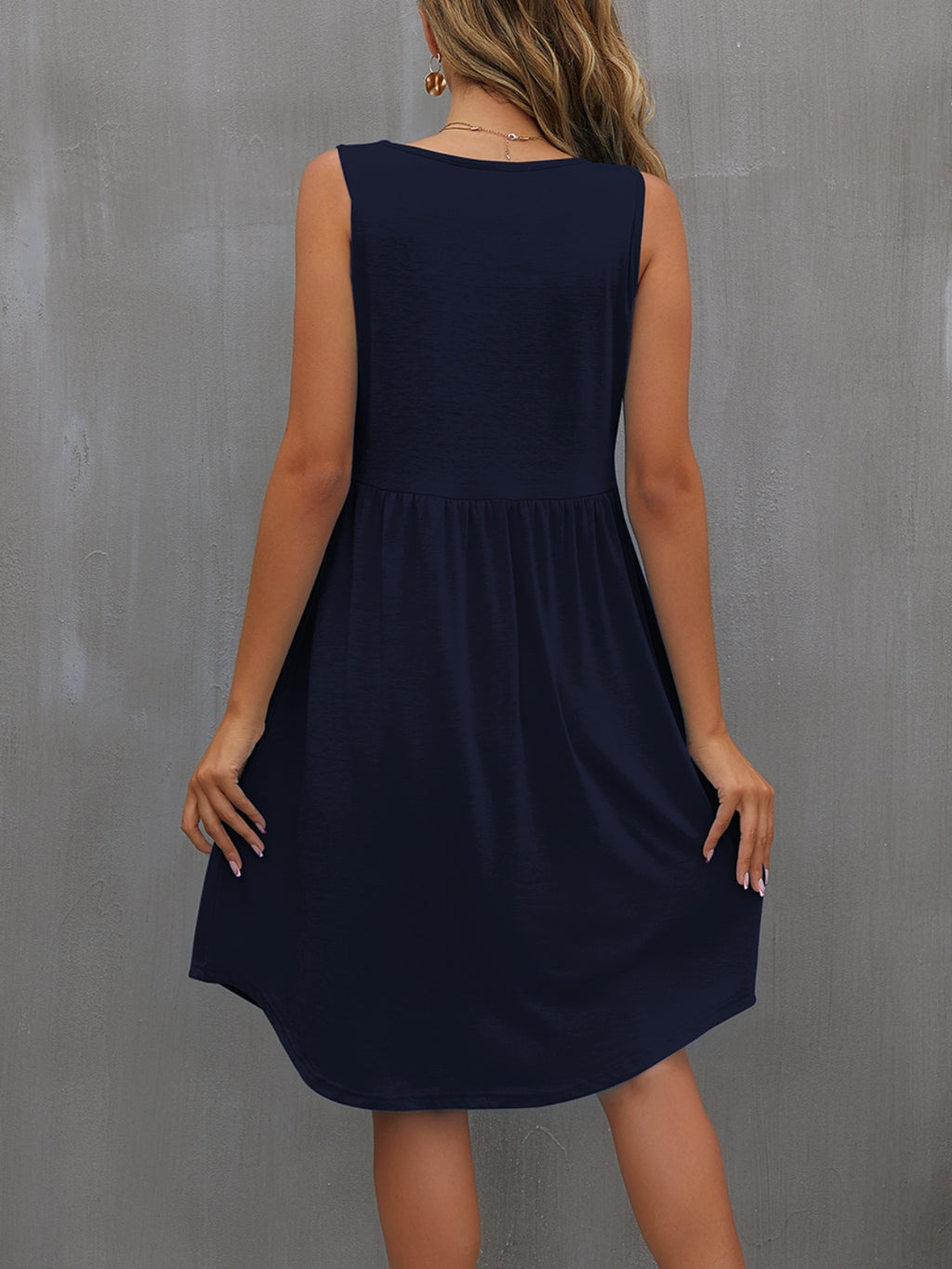 Round Neck Wide Strap Dress