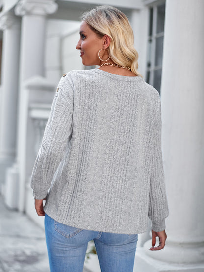 Shoulder Detail Round Neck Top