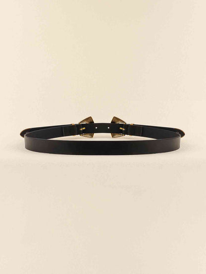 Double Buckle PU Leather Belt