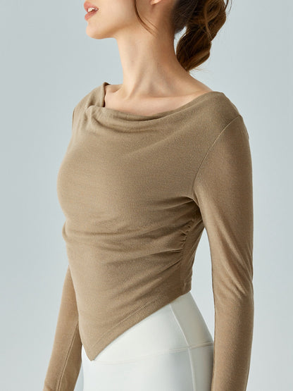 Cowl Neck Long Sleeve Sports Top