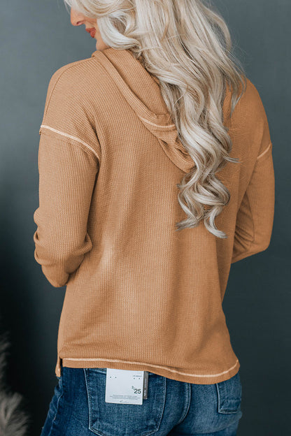 Dropped Shoulder Buttoned Hoodie