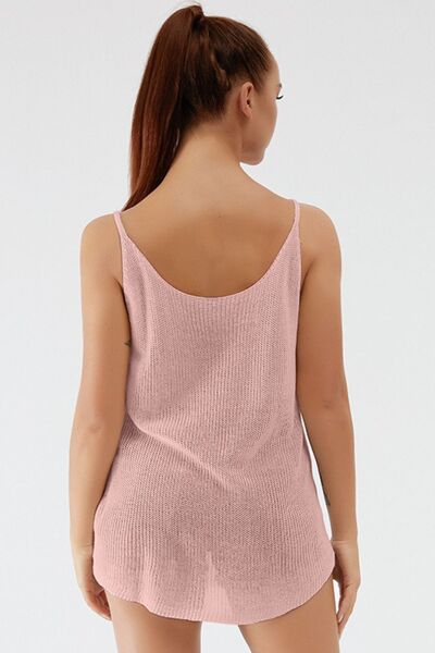 Scoop Neck Spaghetti Strap Knit Cami