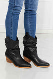 MMShoes Better in Texas Scrunch Cowboy Boots in Black