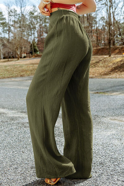 Tied Wide Leg Long Pants