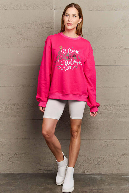 Simply Love Full Size Letter Graphic Long Sleeve Sweatshirt