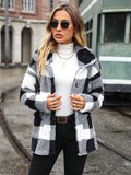 Plaid Collared Neck Button Down Jacket