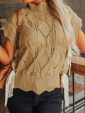 Openwork Turtleneck Sweater Vest