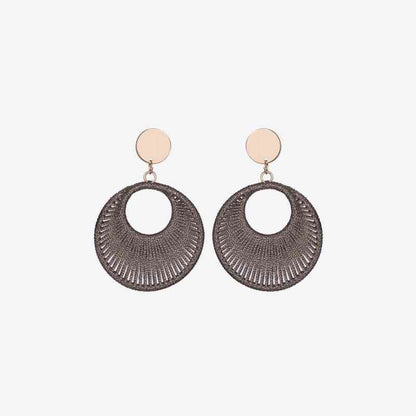 Cotton Cord Geometric Drop Earrings