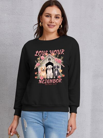 LOVE YOUR NEIGHBOR Round Neck Sweatshirt