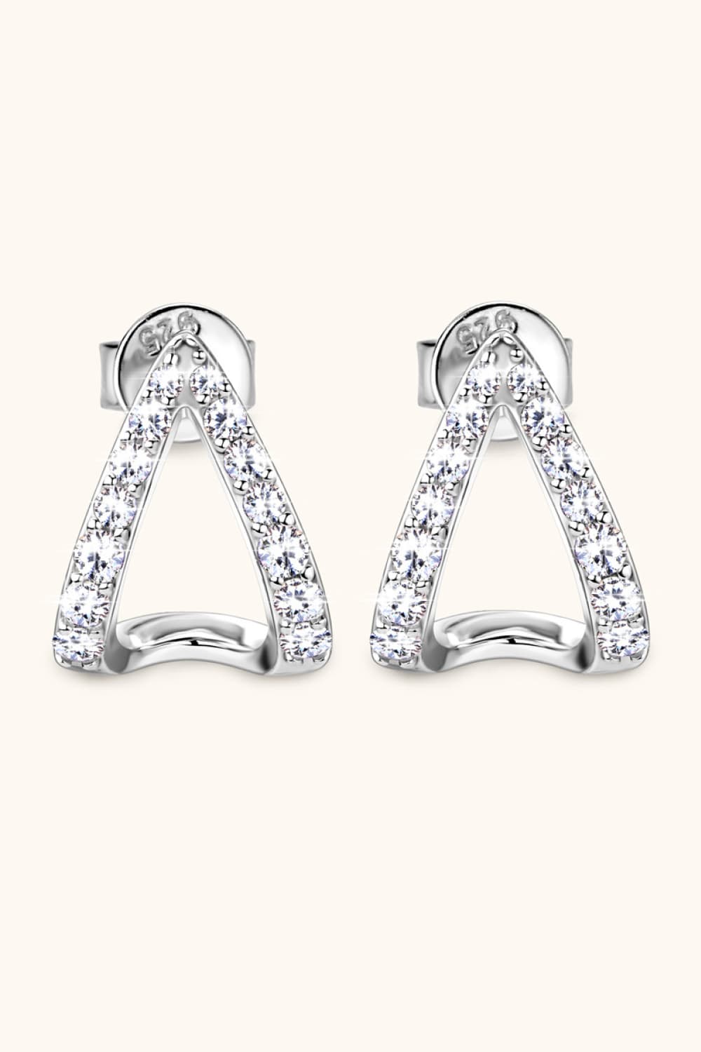 Moissanite Minimalist 925 Sterling Silver Earrings