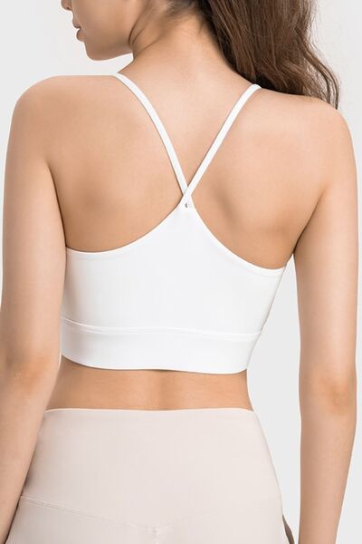 Spaghetti Strap Crisscross Back Active Bra