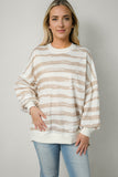 Striped Round Neck Long Sleeve Sweatshirt