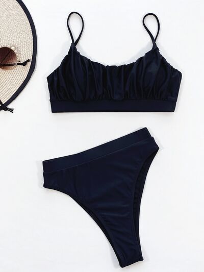 Adjustable Strap Ruched Two-Piece Swim Set