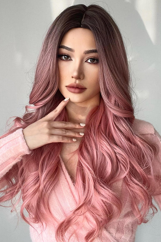 Fashion Wave Synthetic Long Wigs in Pink 26''