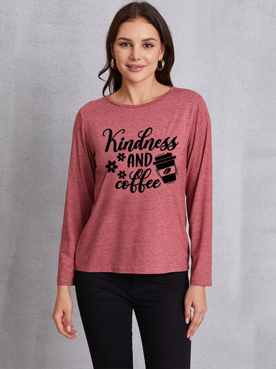 KINDNESS AND COFFEE Round Neck T-Shirt