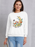 Graphic Round Neck Dropped Shoulder Sweatshirt