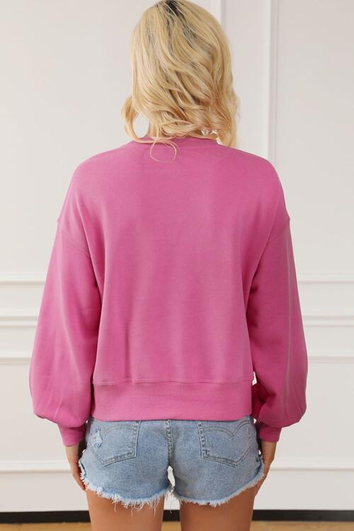 Tiger Embroidered Drop Shoulder Sweatshirt